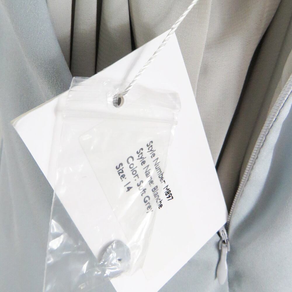 Jarlo Soft Gray Long High Neck Open Back Maxi Dress Bridal Gown Size 14 - Picture 8 of 8